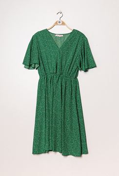 Picture of PLUS SIZE PRINTED  MIDI DRESS ELASTICATED WAIST